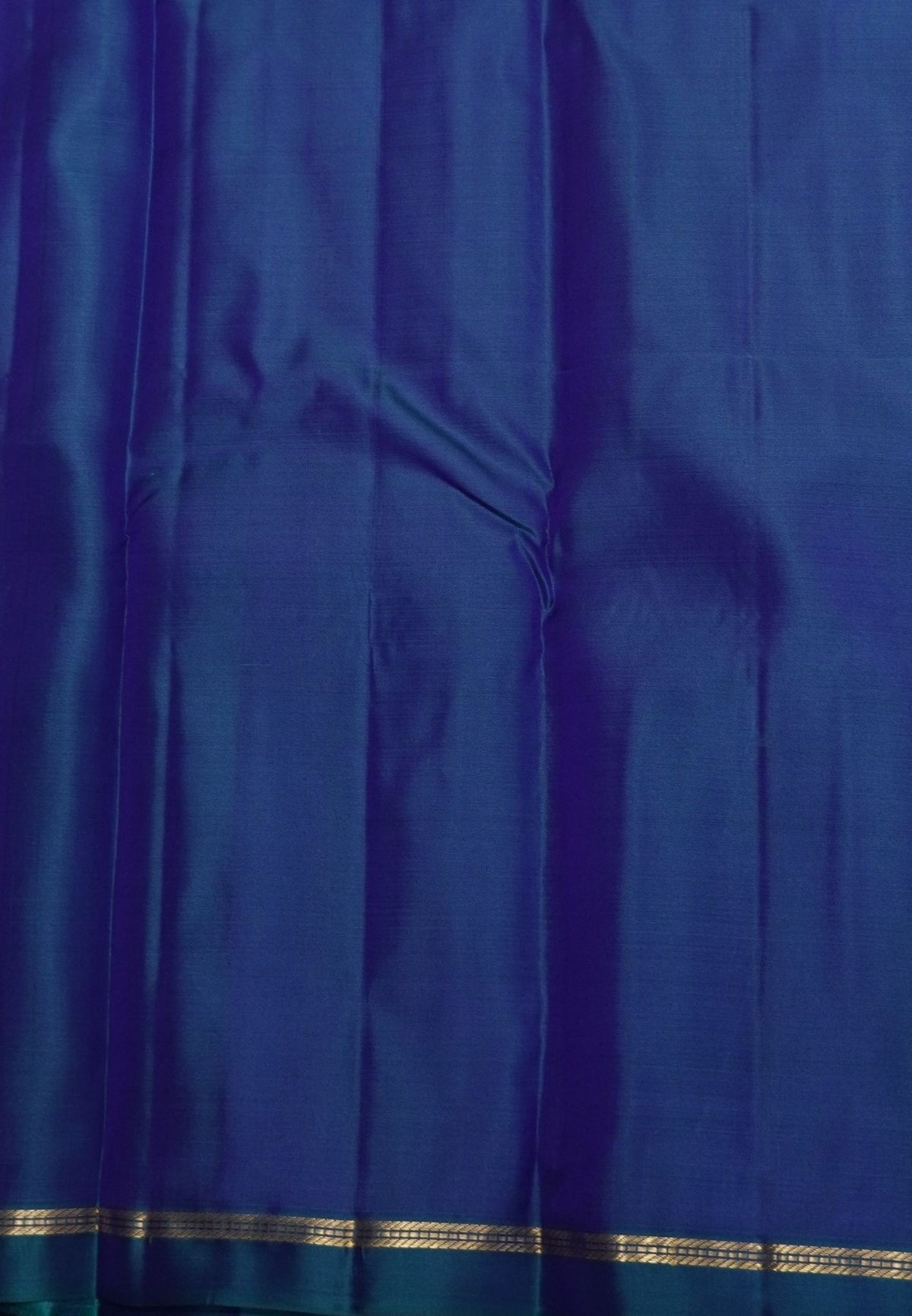 Pure Kanchipuram Silk Saree-MS Blue with Small Border