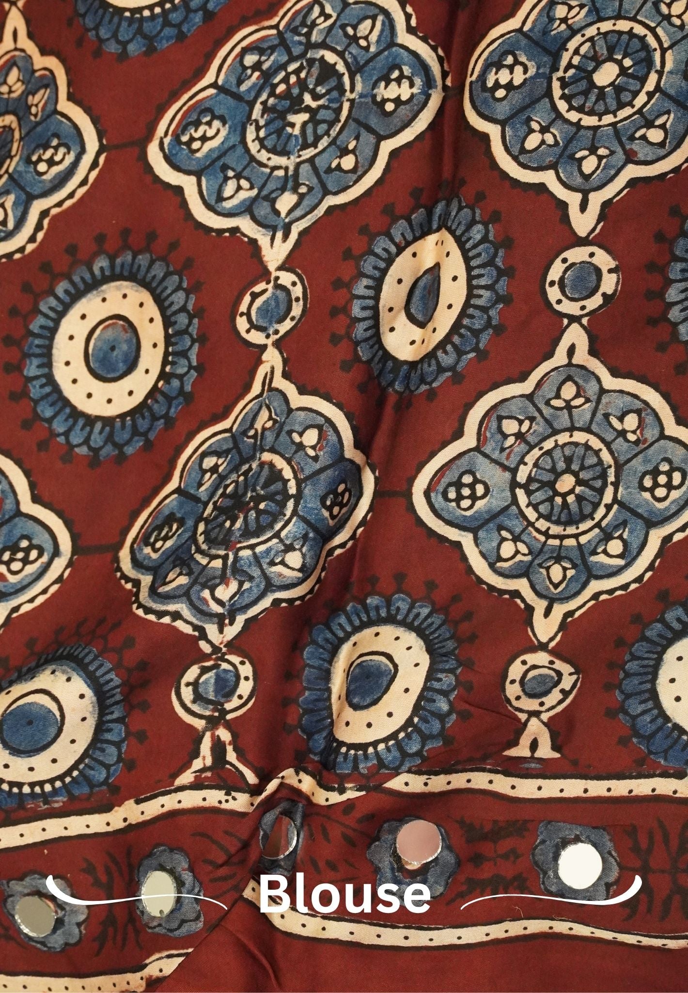 Pure Modal Silk Saree-Original Mirror Work &Traditional Printed Motifs - Maroon