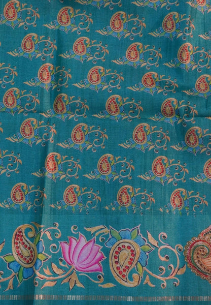 Premium Tussar Saree-Grey with Contrast Mayil Border