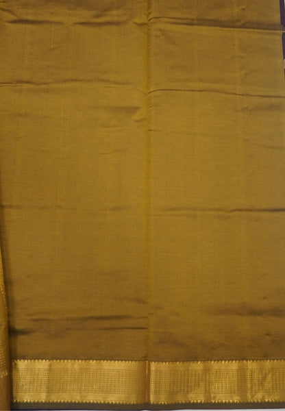 Pure Silk Cotton Saree-Coffee Brown-Gold