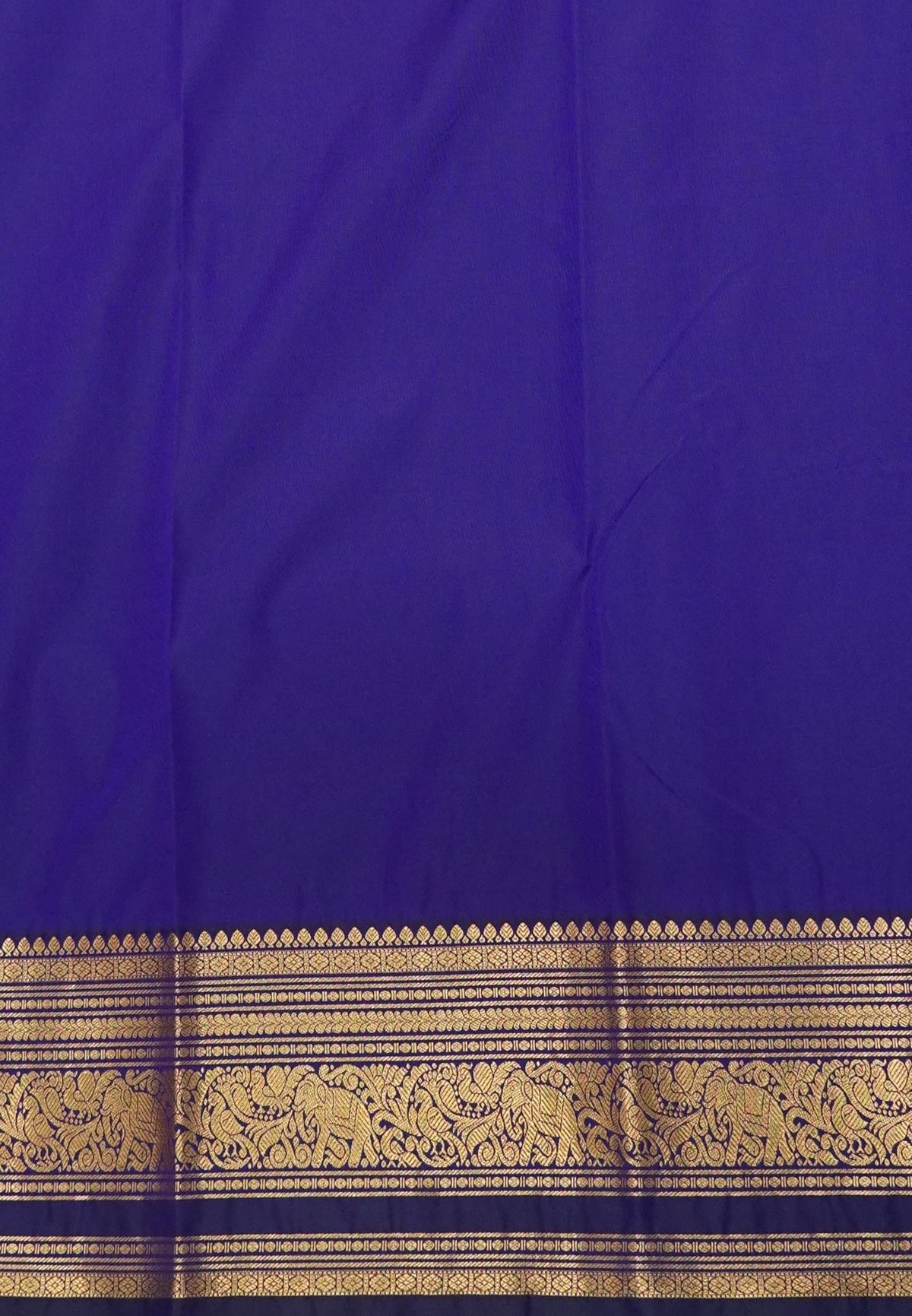 Budget Kanchipuram Saree-Violet with Gaja Border