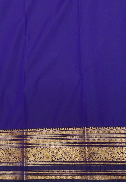 Budget Kanchipuram Saree-Violet with Gaja Border