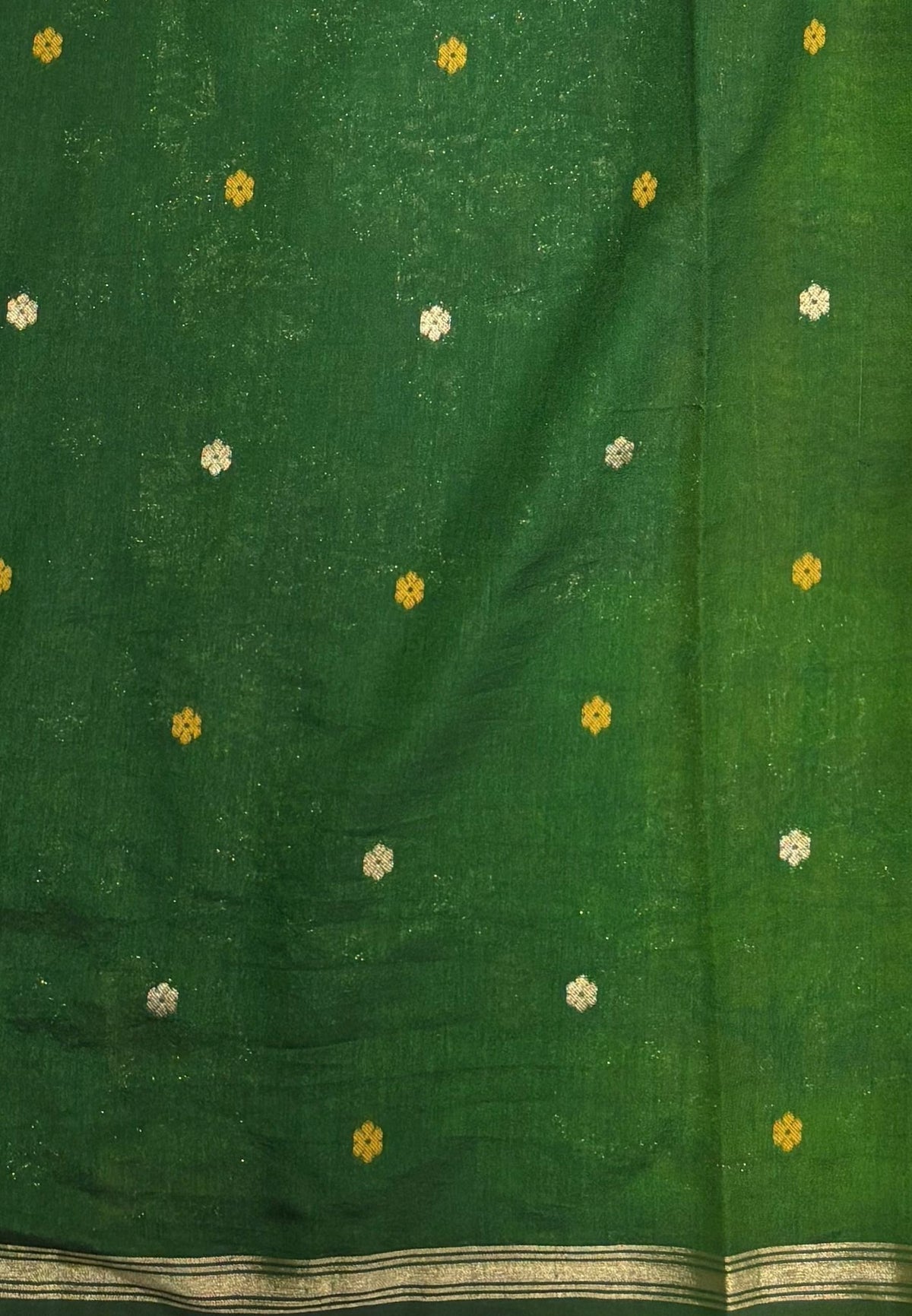 Gaji Silk Saree-Yellow In Warli Tree & Elephant With Contrast Border