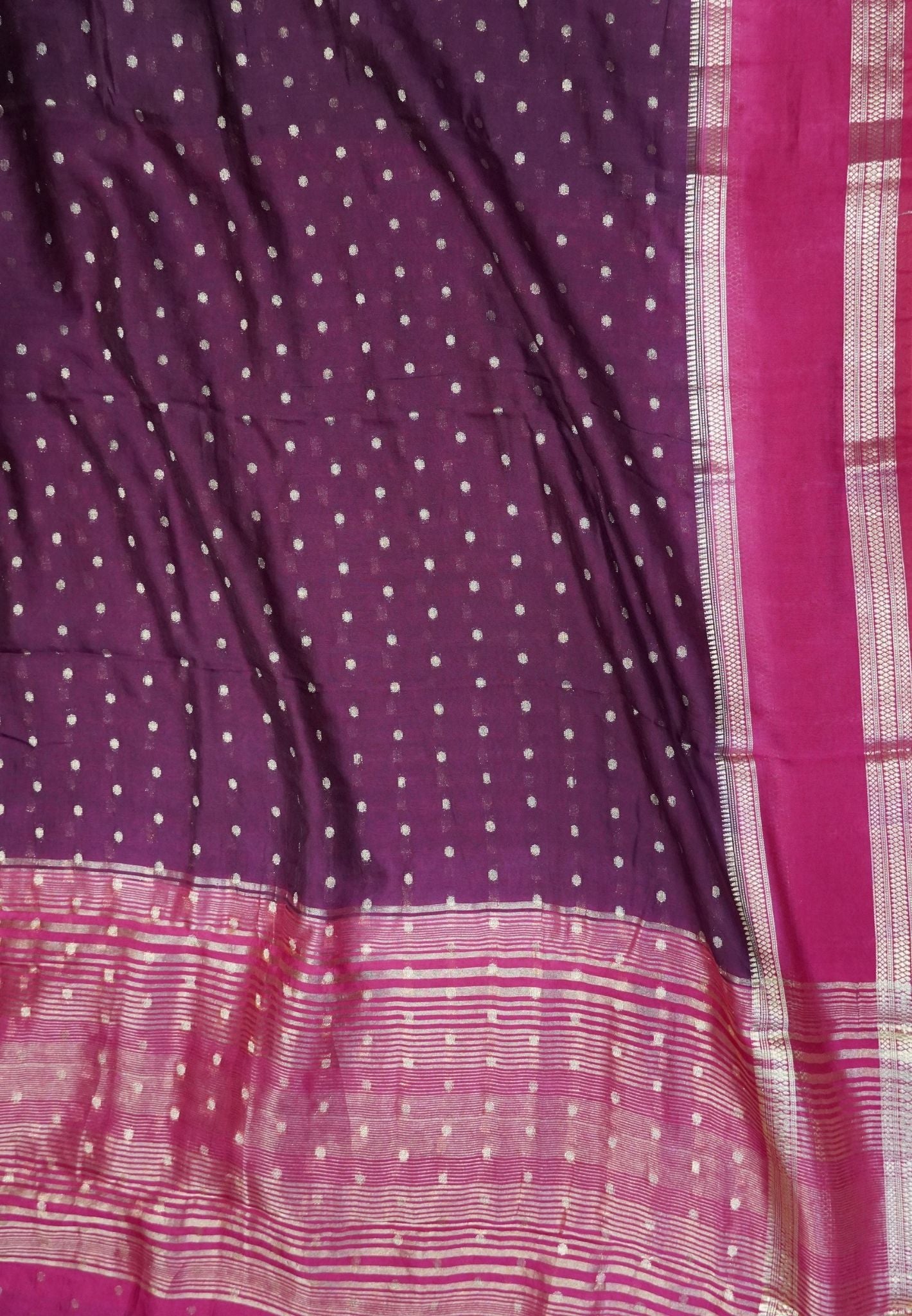 Viscose Saree – Wine with Rich Contrast Border