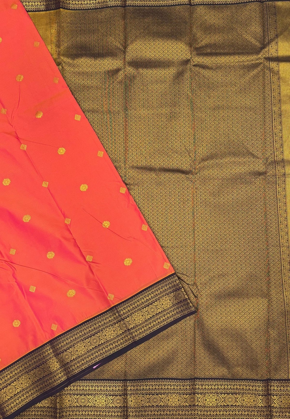 Budget Kanchipuram Saree-Peacock Pink In Floral Jaali Zari Border