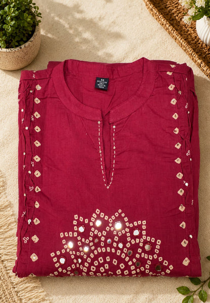 3 Pcs Salwar Suit with Sequence and Mirror Work
