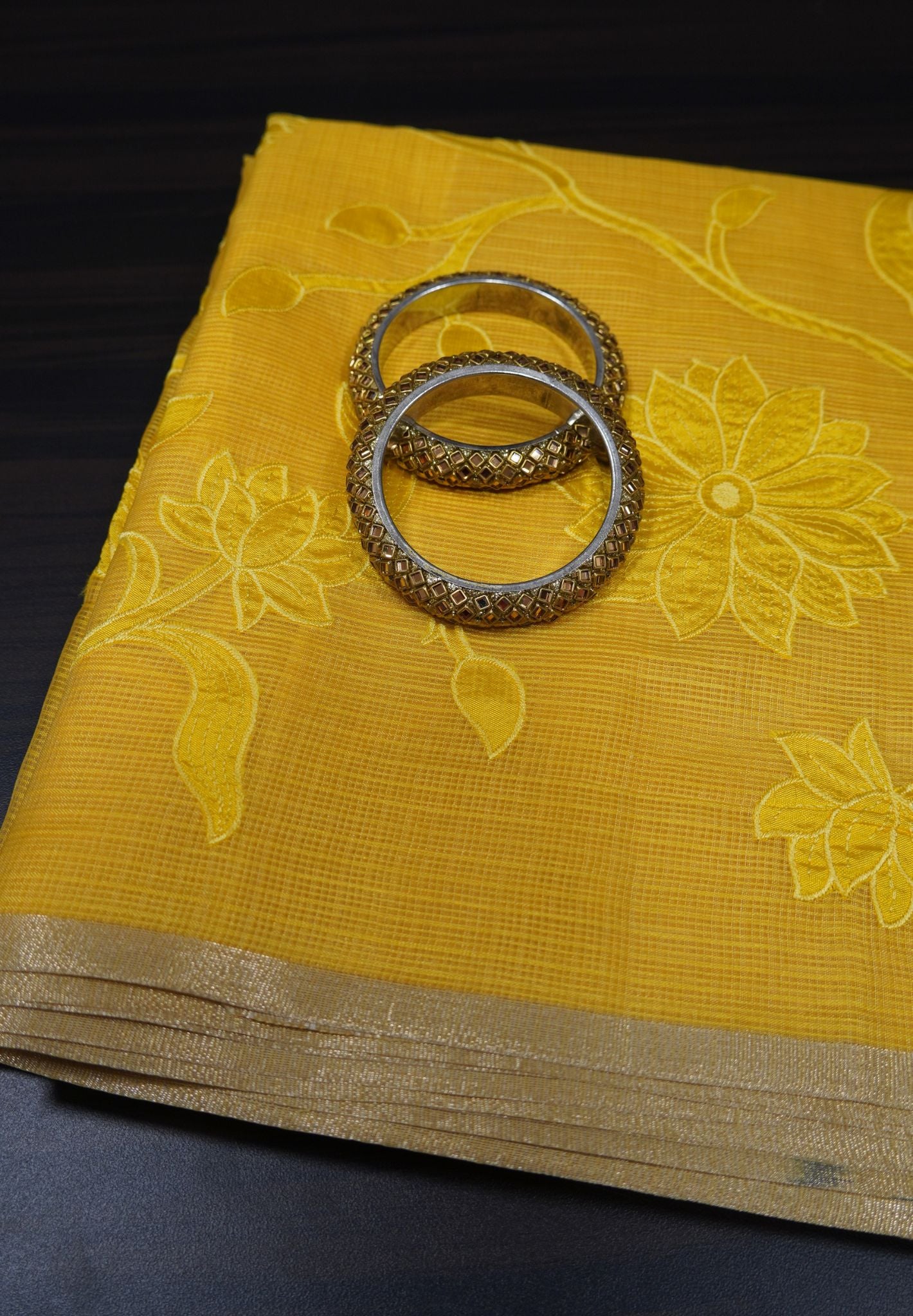 Silk Kota Saree - Yellow
