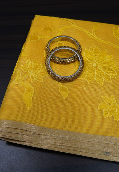 Silk Kota Saree - Yellow