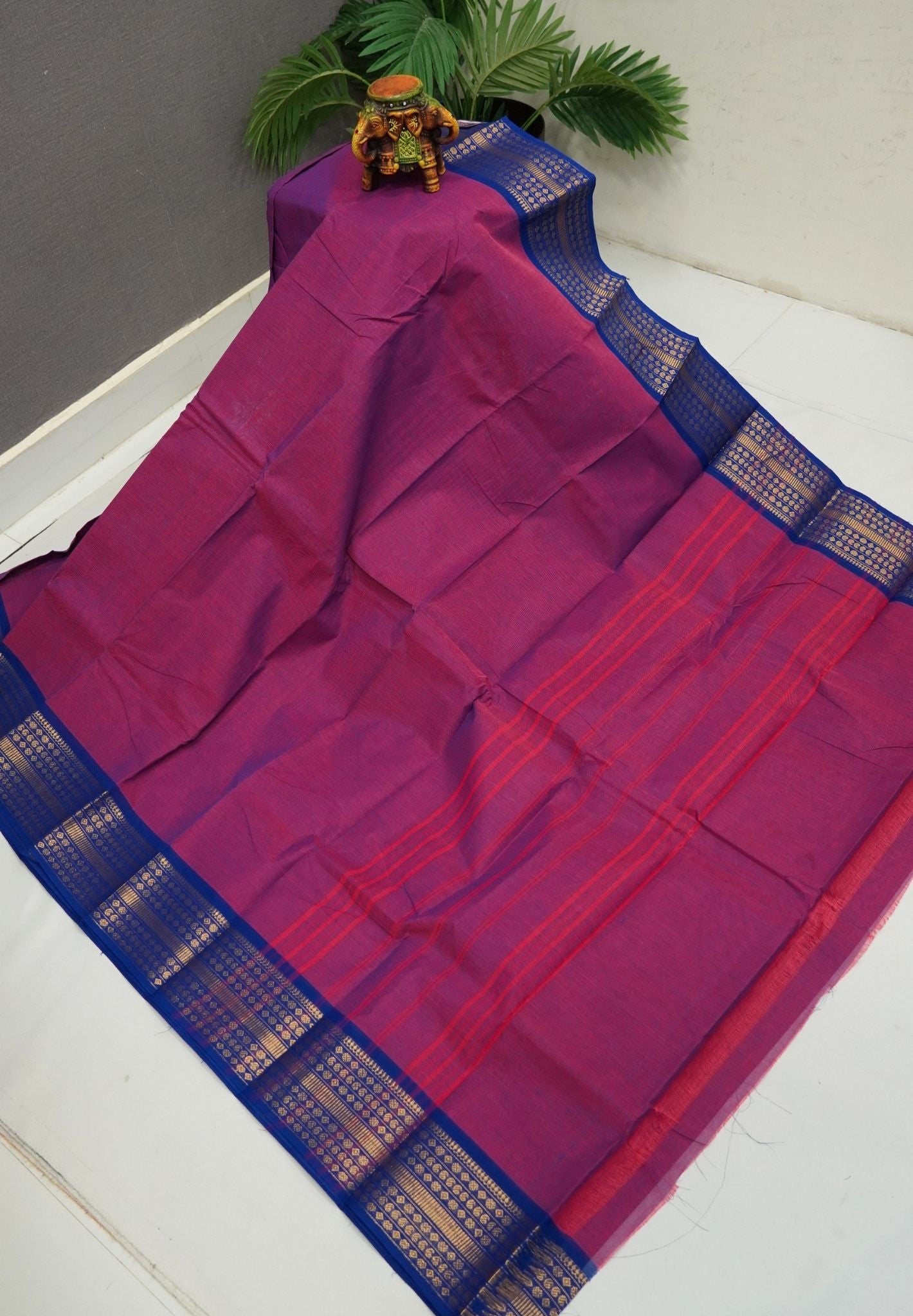 Kanchi Cotton Saree-Pinkish Purple With Varisapet Border