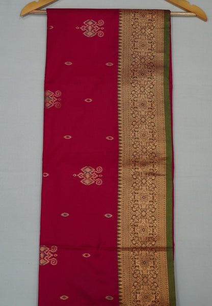 Semi Silk Saree-Rani Pink
