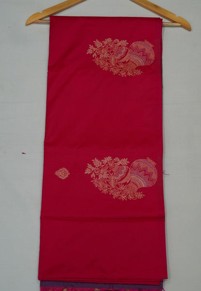 Semi Silk Saree-Rani Pink