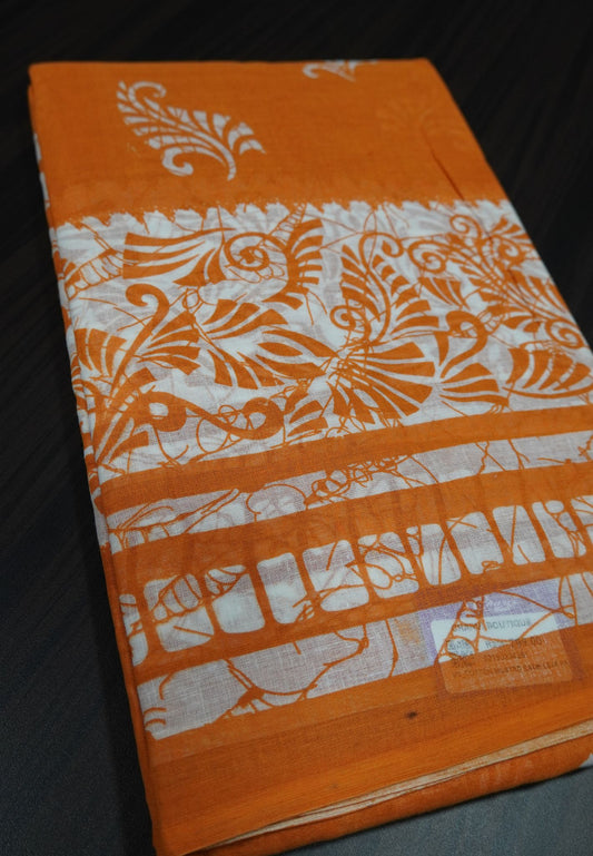 Cotton Saree - Mustard