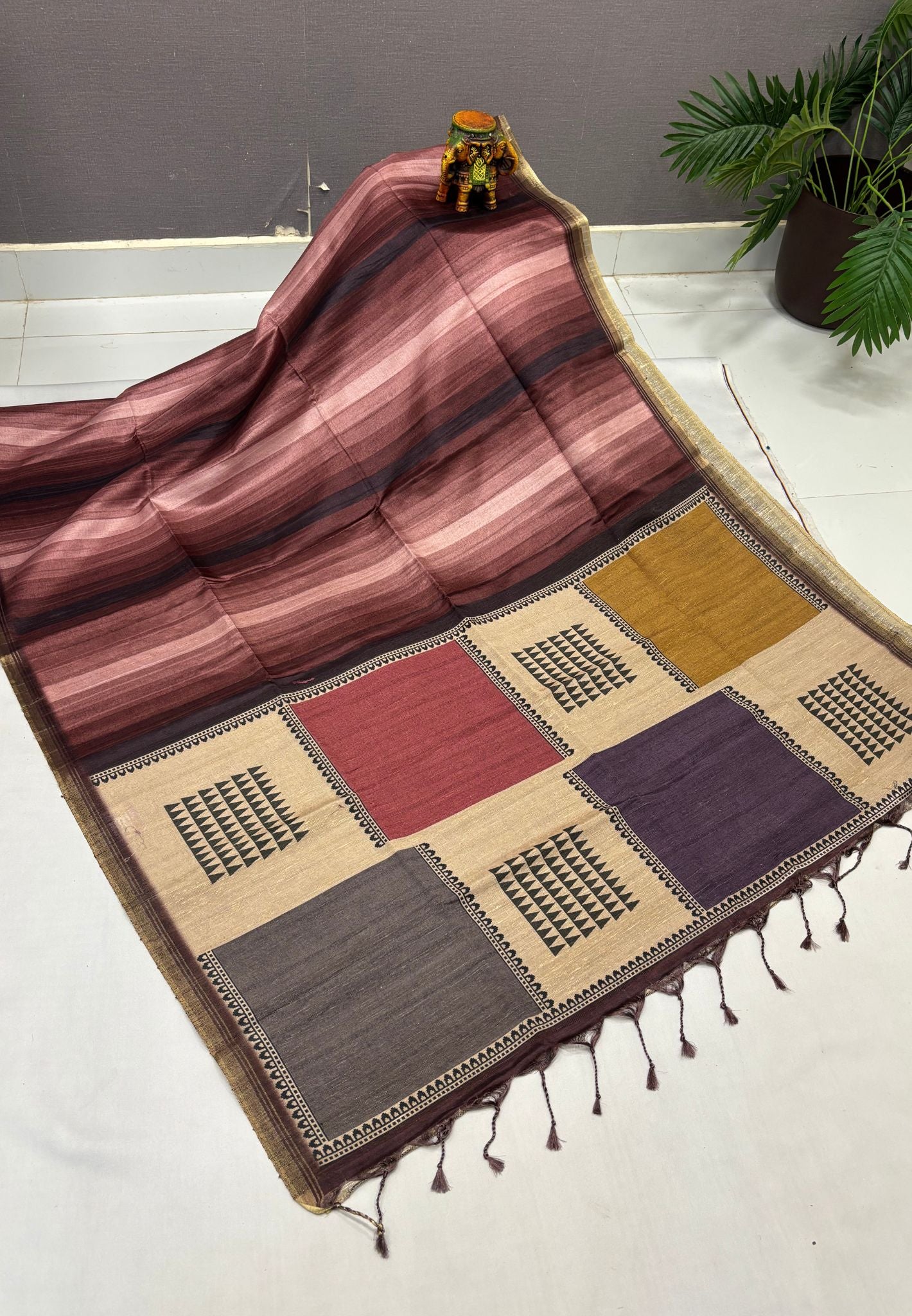 Matka Tussar saree -Brown