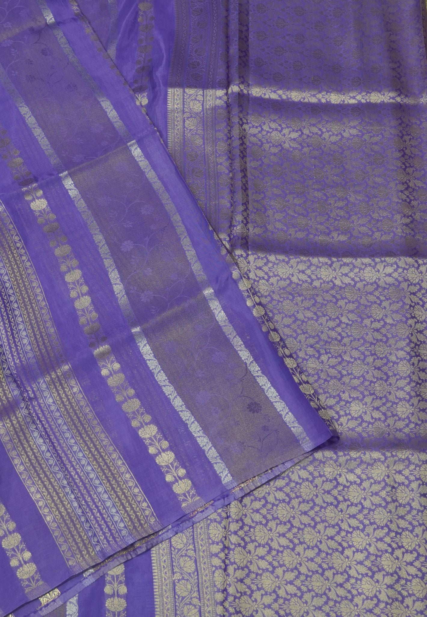 Banarasi Crepe Saree-Lavender