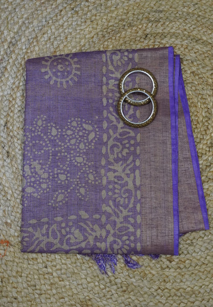 Bhagalpur Tissue Saree - Purple