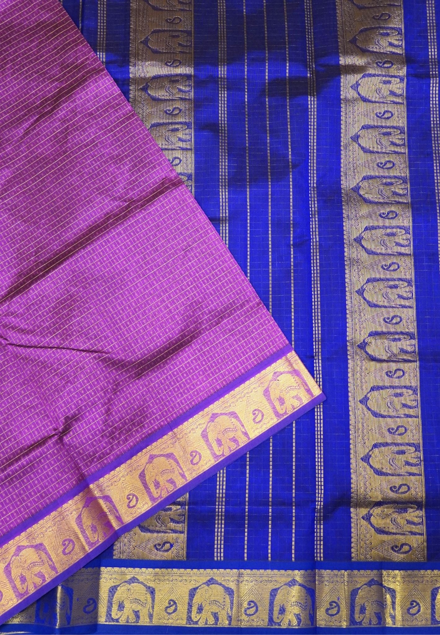 Pure Silk Cotton Saree-Magenta with Contrast Border in Lakshdeepam