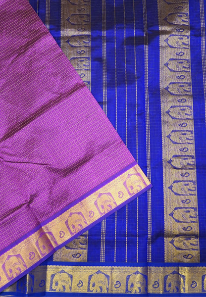 Pure Silk Cotton Saree-Magenta with Contrast Border in Lakshdeepam