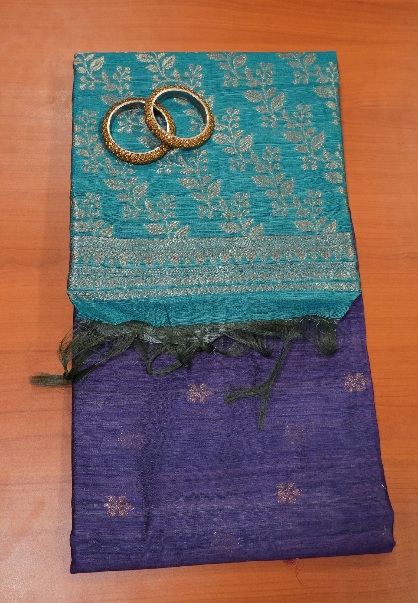 Linen Saree - Blue - Ramar Blue