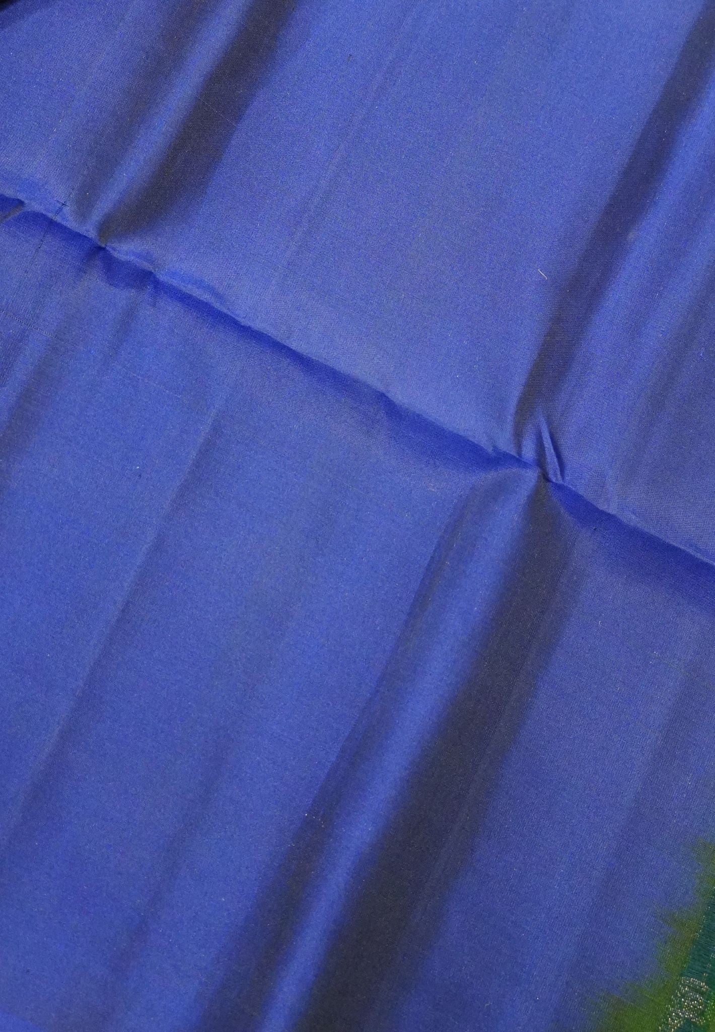 Pure Soft Silk Saree-Royal blue Zari lines with Parrot Border