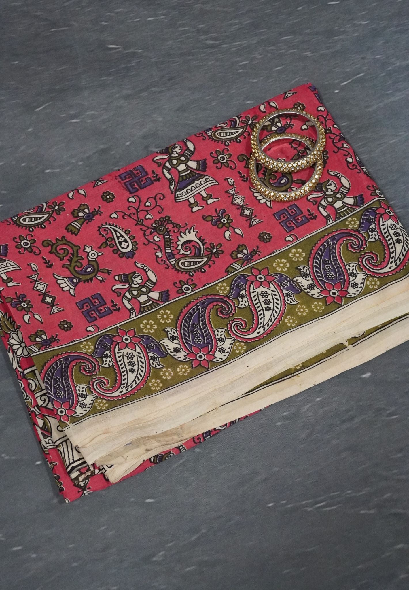 Kalamkari Silk Saree - Pink