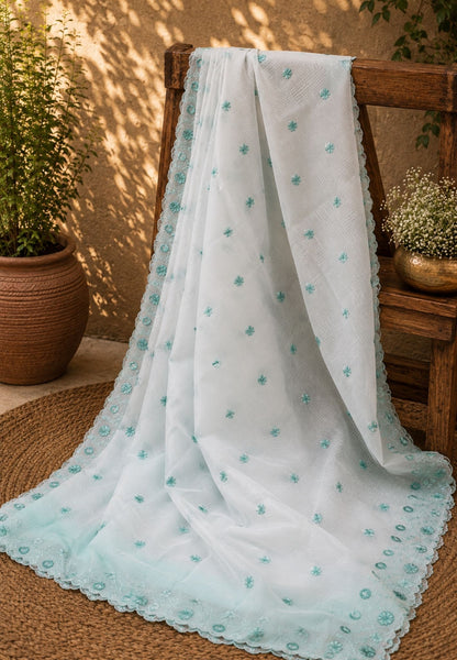 Linen Saree-Blue