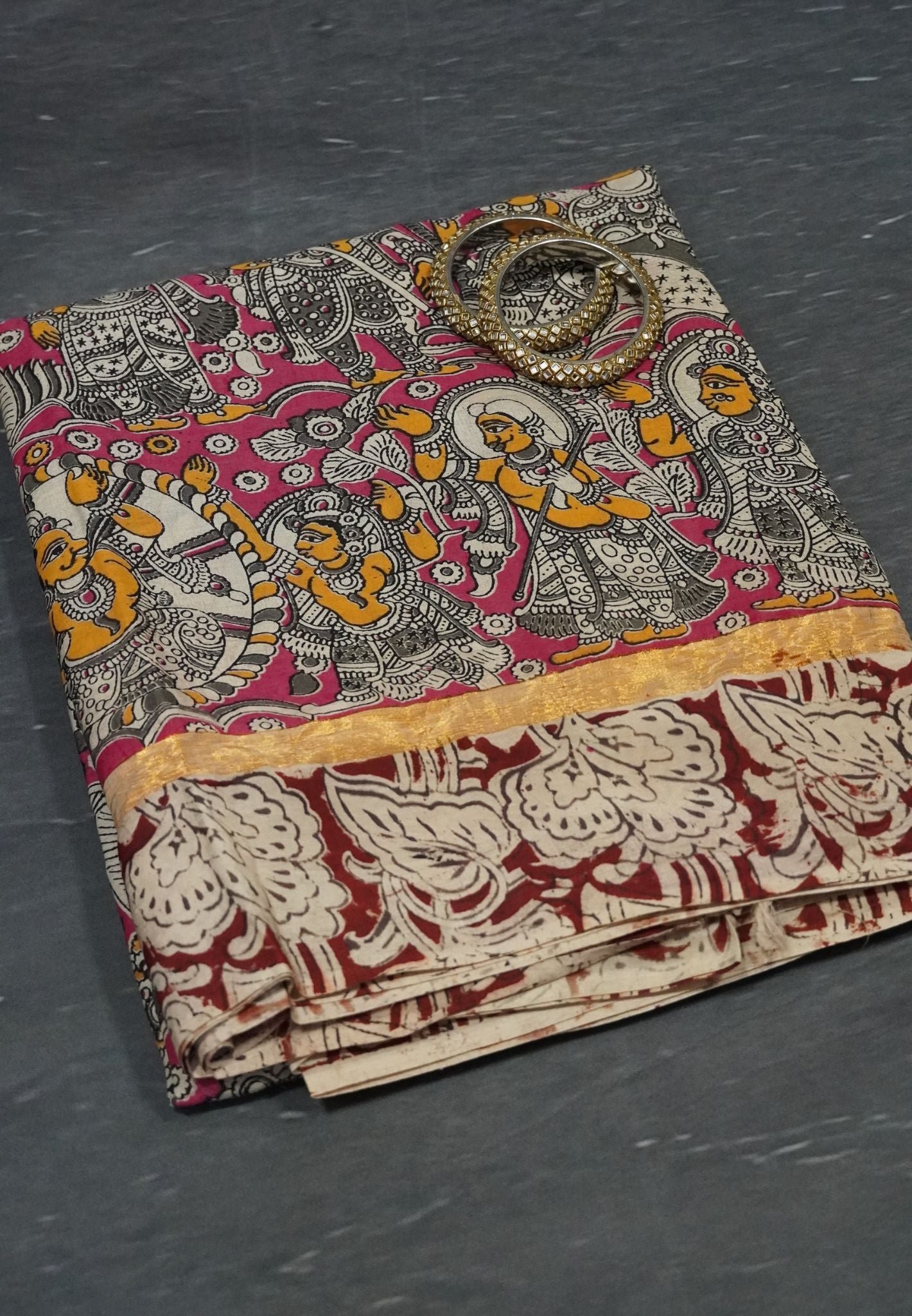 Kalamkari Silk Saree - Pink