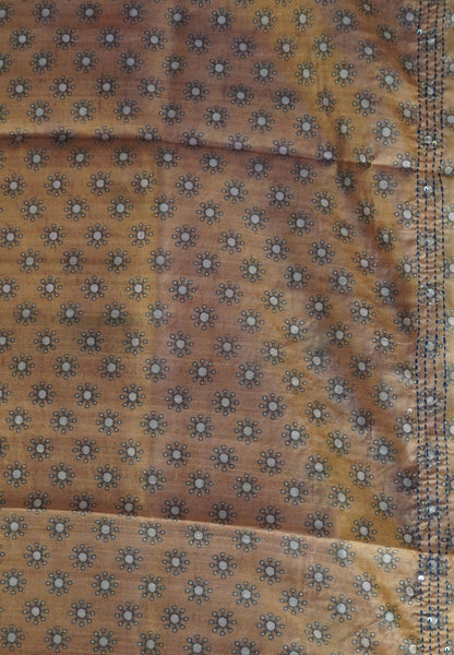 Semi Tussar Saree - Mustard
