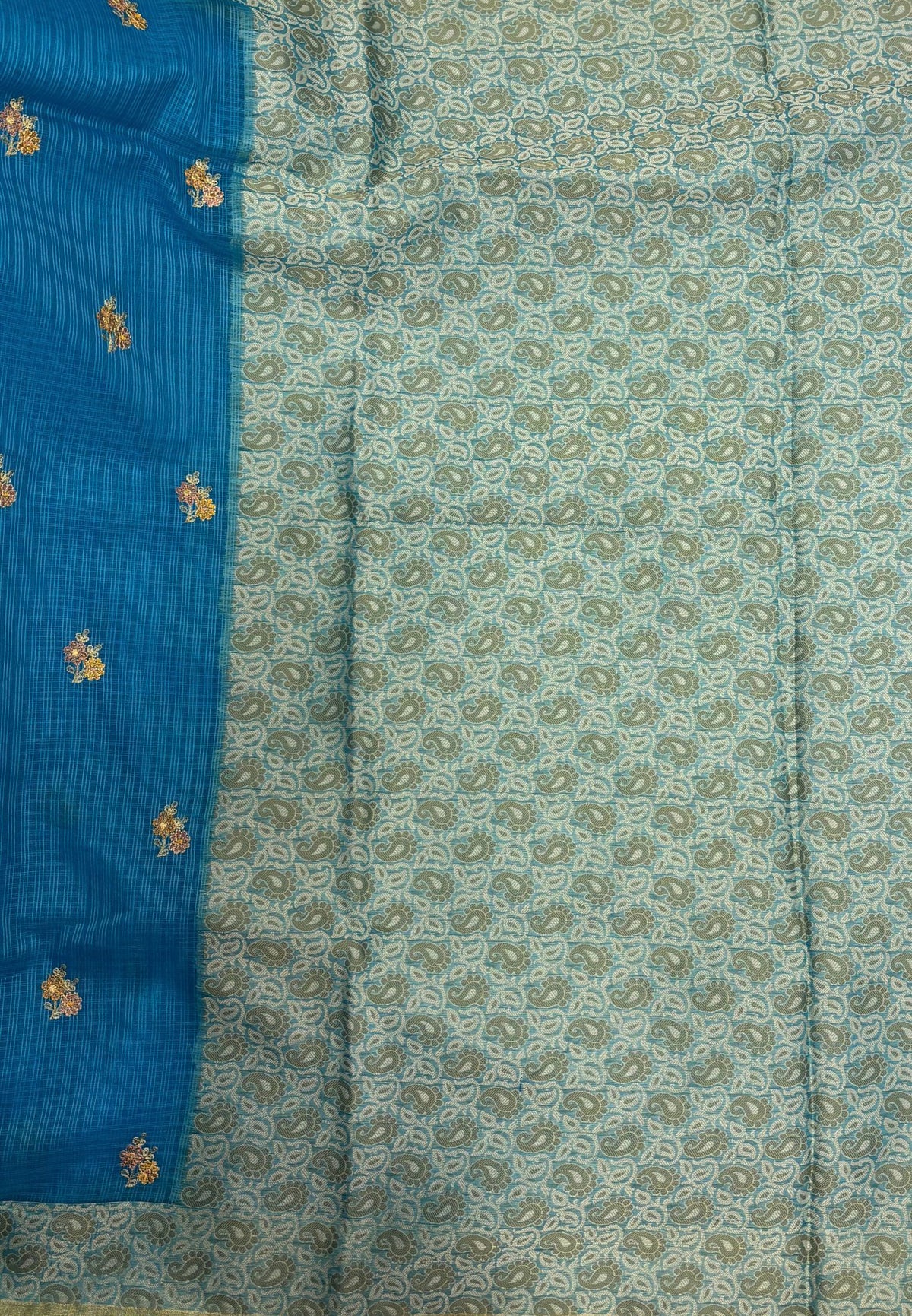 Kota Saree-Sky Blue In Manga Paisley Border