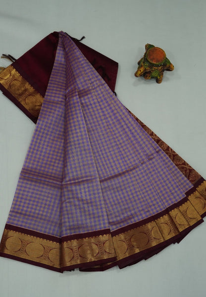 Pure Silk Cotton Saree- Palum Pazhamum Small Checks