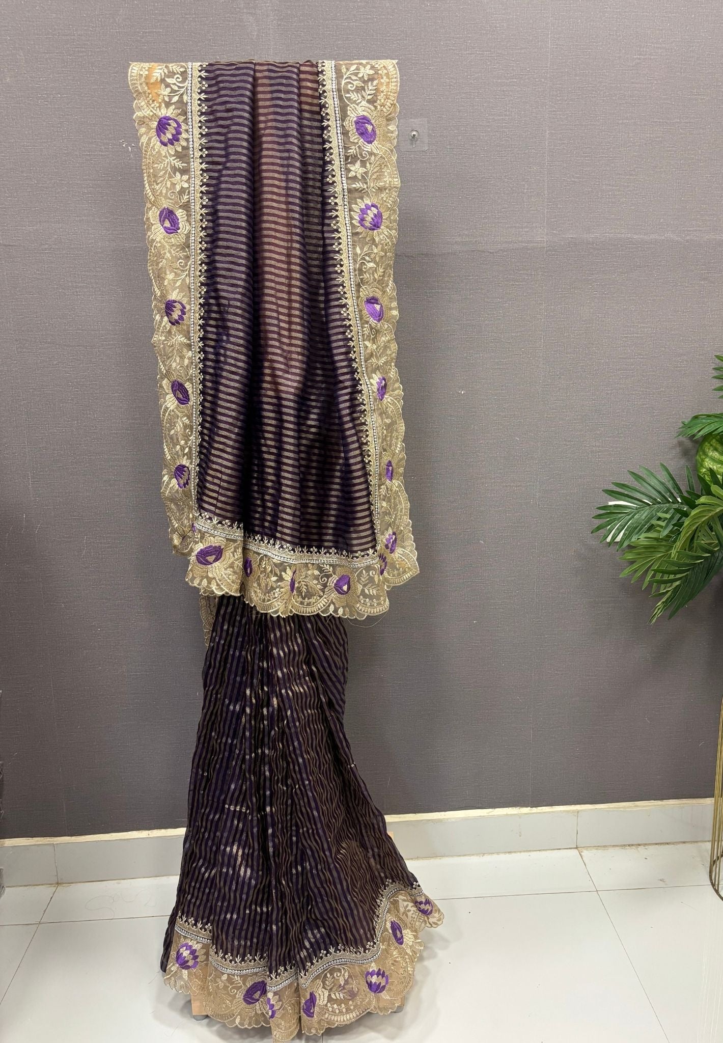 Designer Saree-Purple