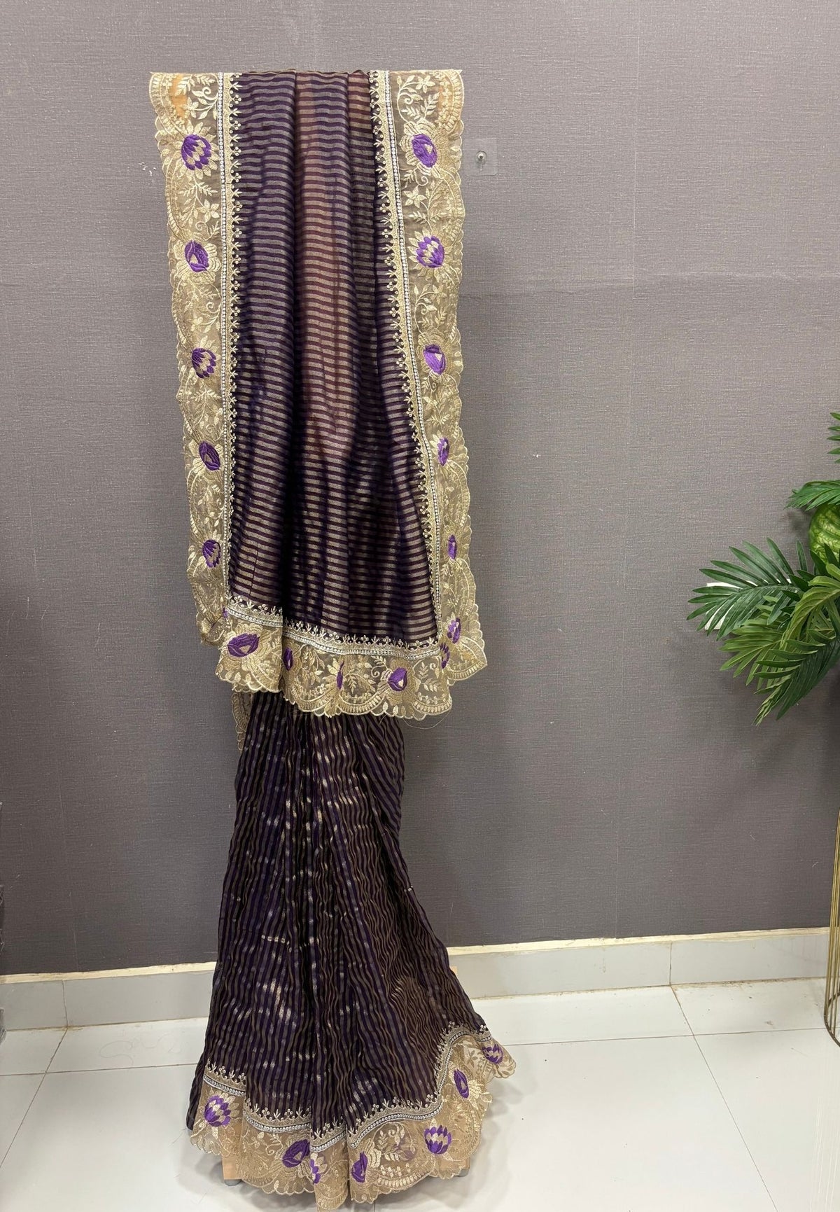 Designer Saree-Purple