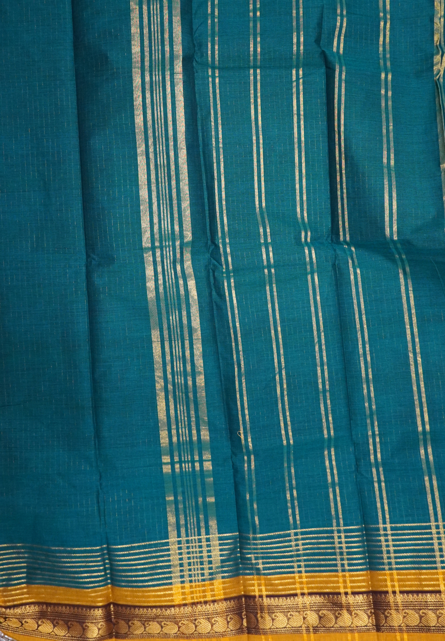 Chettinadu Cotton Saree-Peacock Green