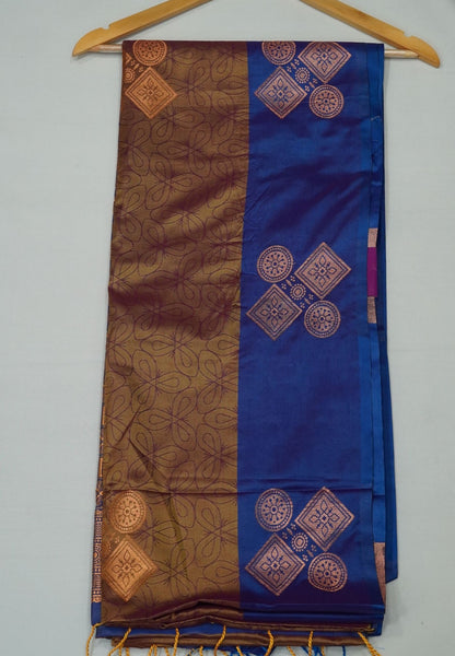 Semi Silk Saree-Golden Brown
