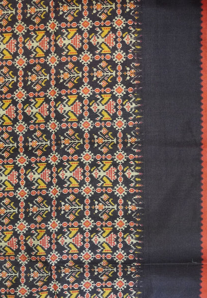 Semi Matka Tussar Saree-Red with Contrast Border and Zari Checks