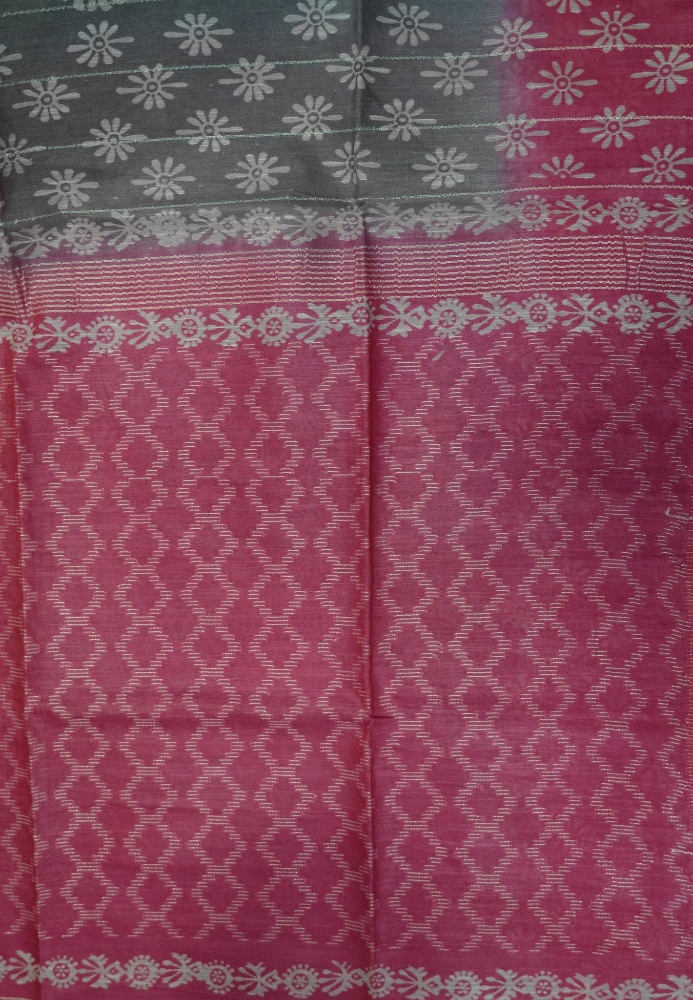 Bhagalpur Cotton Saree-Grey