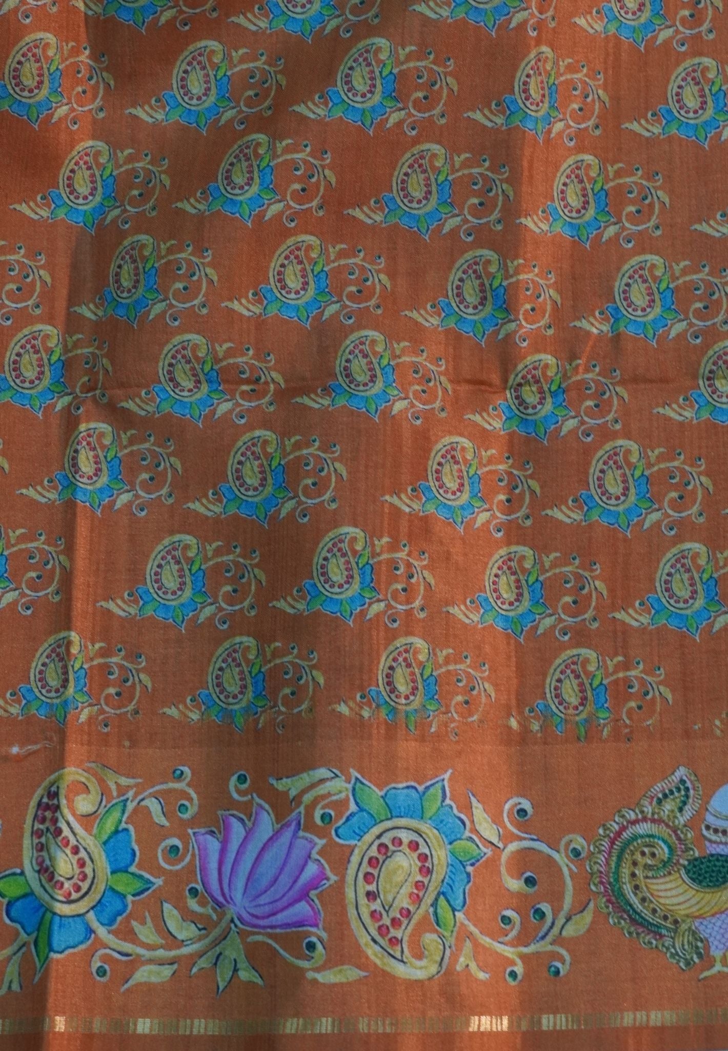 Premium Tussar Saree-Purple with Contrast Mayil Border