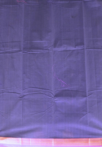 Chettinad Cotton Saree–Navy Blue With Ther Border