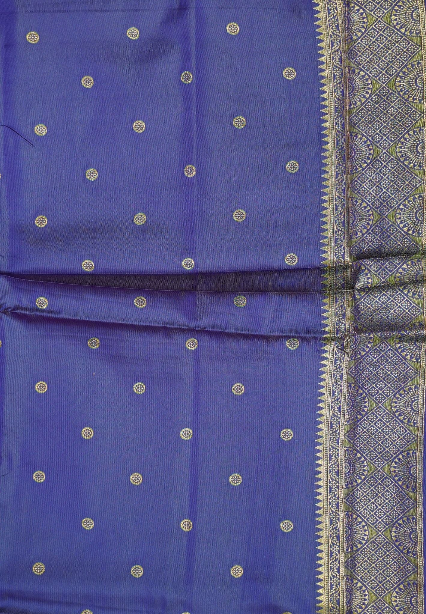 Semi Silk Saree-Peacock Green