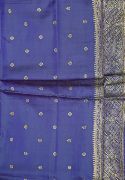 Semi Silk Saree-Peacock Green