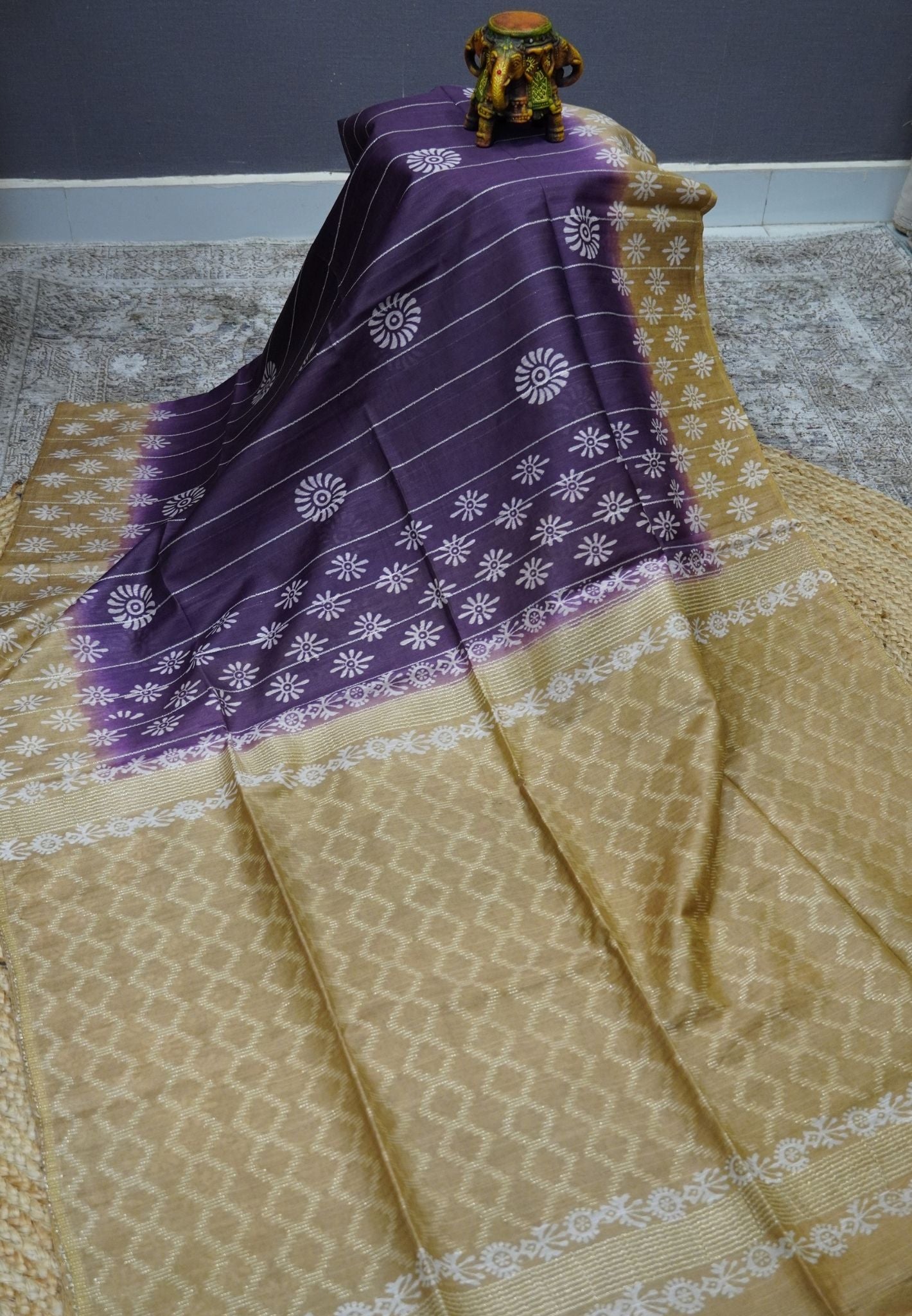 Bhagalpur Cotton Saree-Purple
