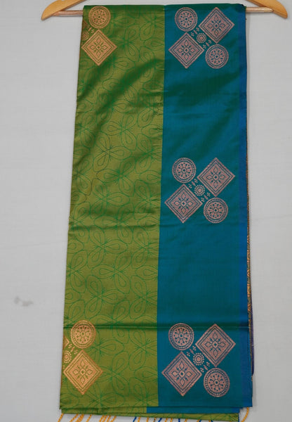 Semi Silk Saree-Grass Green