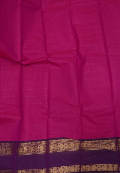 Chettinadu Cotton Saree-Rani Pink with Retapet Border