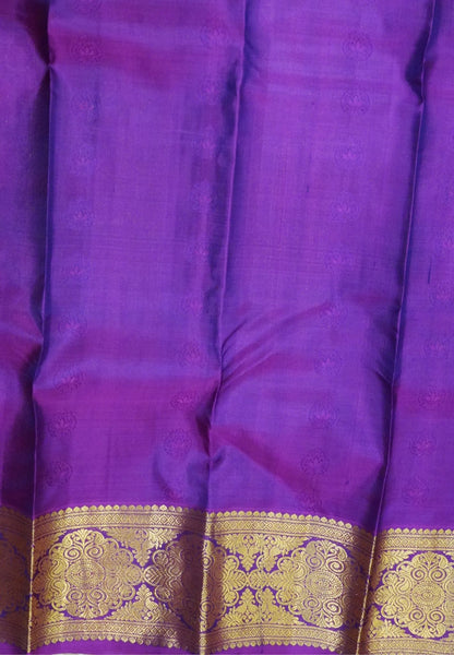Pure Kanchipuram Silk Saree-Navy Blue-Magenta
