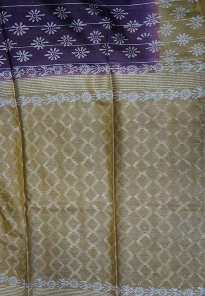 Bhagalpur Cotton Saree-Purple