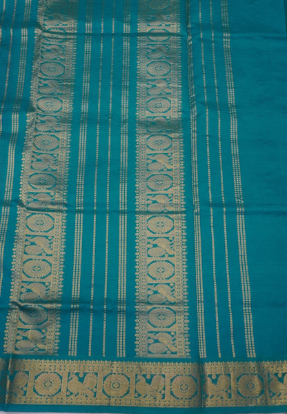 Pure Silk Cotton Saree-Maroon-Peacock Green