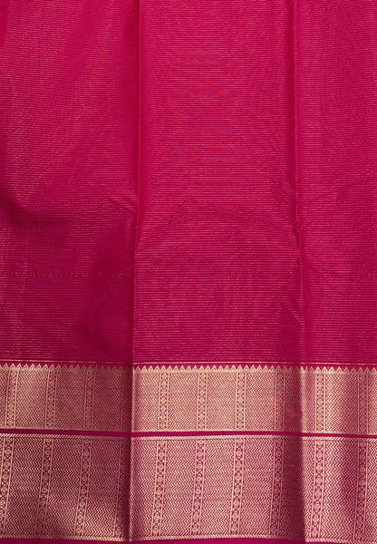 Budget Kanchipuram Saree-Mango Yellow with Contrast Border