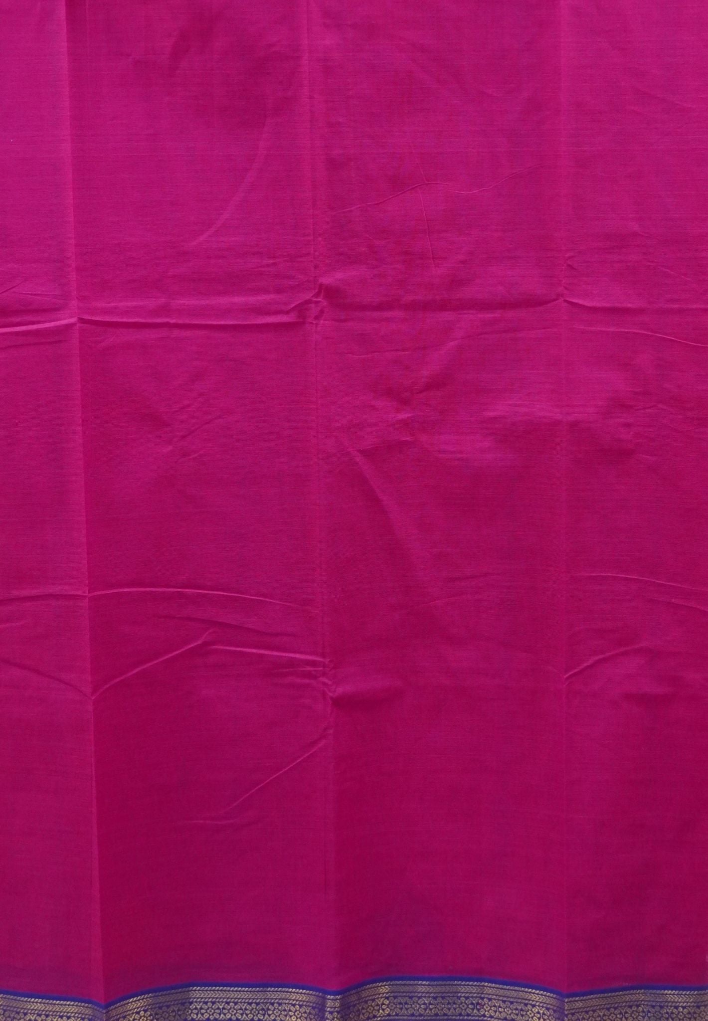Chettinad Cotton Saree–Rani Pink With Ther Border