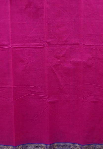 Chettinad Cotton Saree–Rani Pink With Ther Border