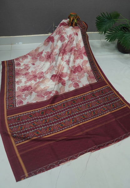Premium Silk Saree-White