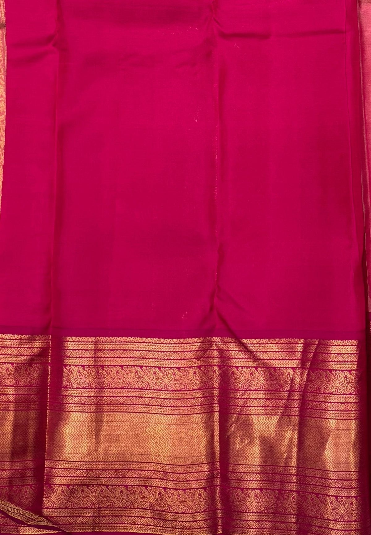 Pure Kanchipuram Silk Saree-Salmon Pink with Contrast Border